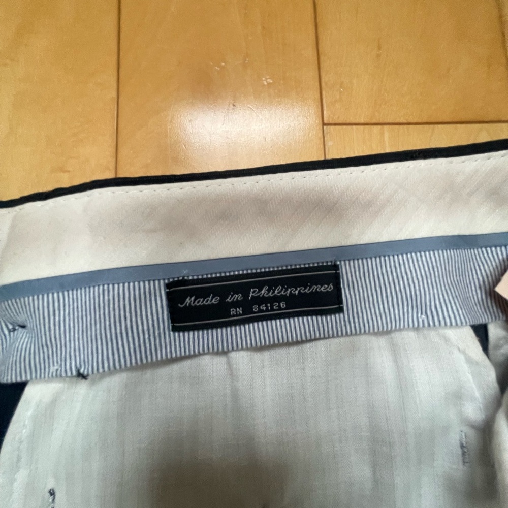 Pinstripe Black Wool Dress Pants